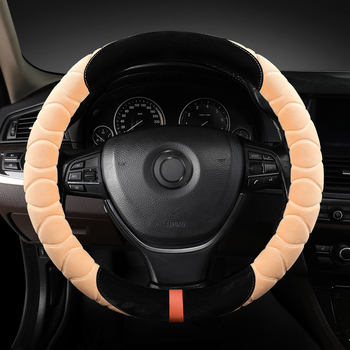 Rövid plüss kormányvédő, csíkos mintával, téli univerzális illeszkedés, csúszásmentes felület