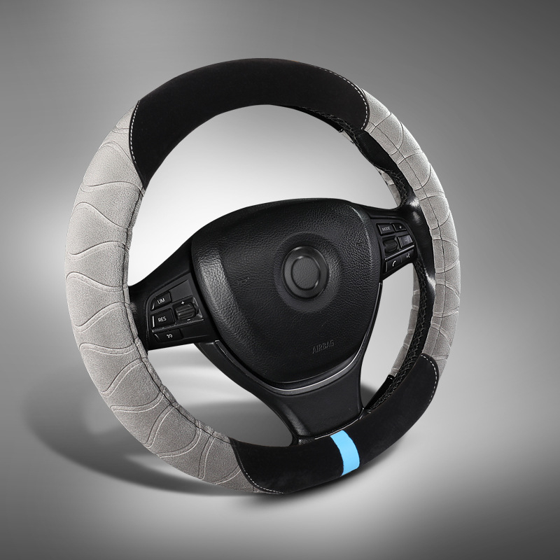 Rövid plüss kormányvédő, csíkos mintával, téli univerzális illeszkedés, csúszásmentes felület