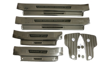 Rozsdamentes acél Prado küszöbsáv és üdvözlő pedál Toyota Pradohoz, 2010-2018, testreszabott kivitel