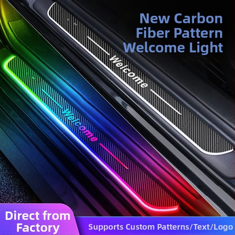 Automobilio slenksčio juosta • FCCEMC prekės ženklas • Patobulotas anglies pluošto medžiaga • Modelis: universalus sveikinimo stilius / pritaikytas logotipas • Produkto kodas: A101