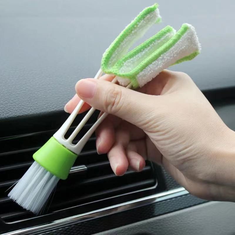 Četka za čišćenje otvora zraka automobila – dvostruka glava, višenamjenska za čišćenje otvora i tipkovnice, PP plastika