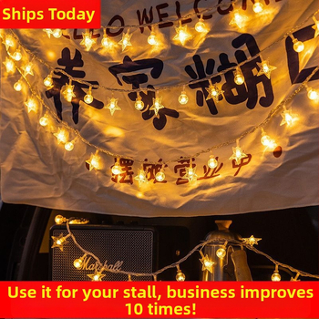 Csillagos dekoratív fényfüzér, 110V, IP43, réz ház, LED chip: Wutong Bird