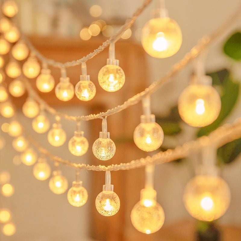 Csillagos dekoratív fényfüzér, 110V, IP43, réz ház, LED chip: Wutong Bird