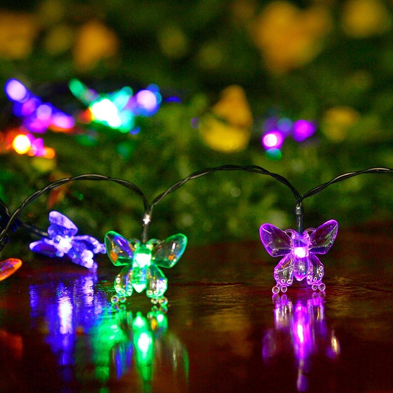 Pillangó LED függönyfény, 30 LED, 220V, 3000K, IP42, beltéri/kültéri használatra