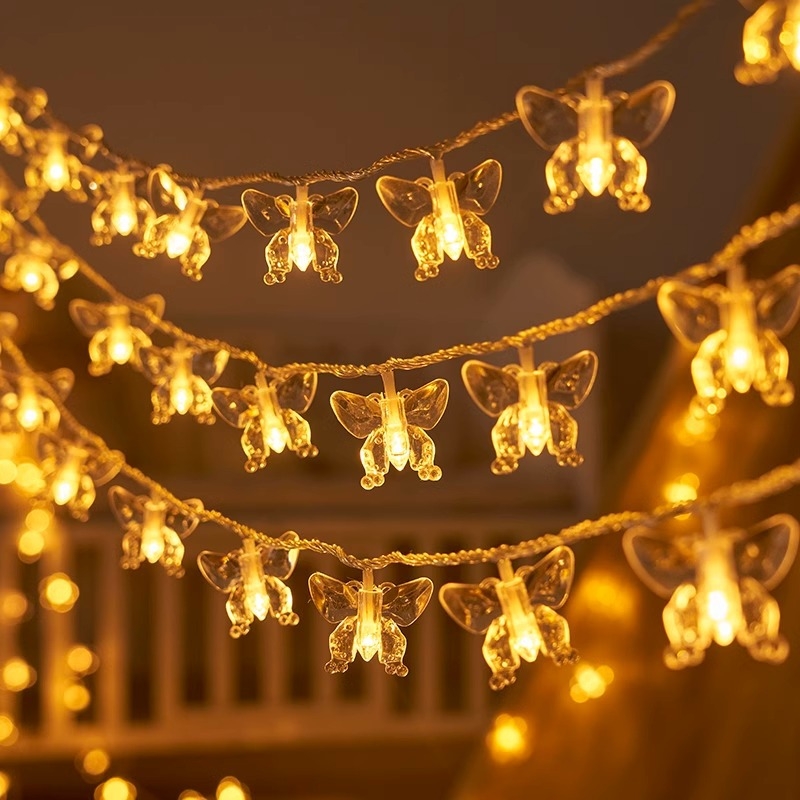 Pillangó LED függönyfény, 30 LED, 220V, 3000K, IP42, beltéri/kültéri használatra