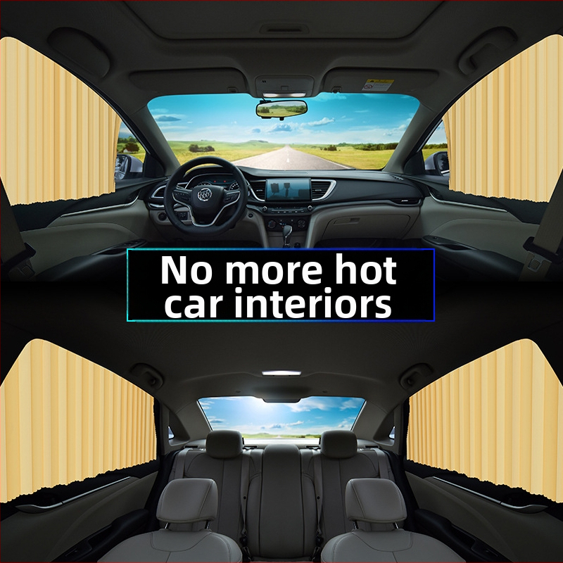 Automobilio saulės skydas užuolaida, stora nepralaidžiama medžiaga, ritinėlių mechanizmas, universalus suderinamumas