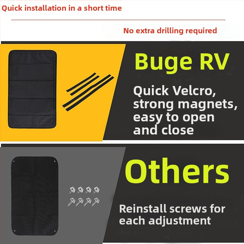 Xin Qiang Magnetiline Päikesekaitse RV jaoks, Rullkardin, 300D foam aluminum film