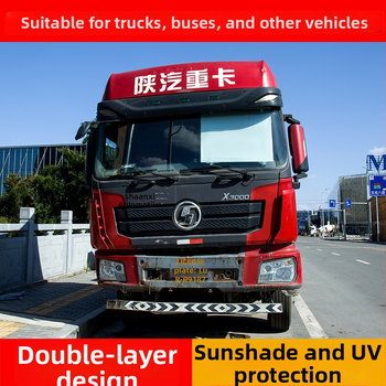 Krovininės automobilio saulės skydelis – dviejų paskirčių, automatiškai išsitempiantis filmas (aliuminio folija; tvirtinimas su siurbtukais; svoris 780 g; universalus modelis; logotipo spausdinimas)