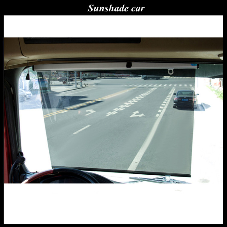 Krovininės automobilio saulės skydelis – dviejų paskirčių, automatiškai išsitempiantis filmas (aliuminio folija; tvirtinimas su siurbtukais; svoris 780 g; universalus modelis; logotipo spausdinimas)