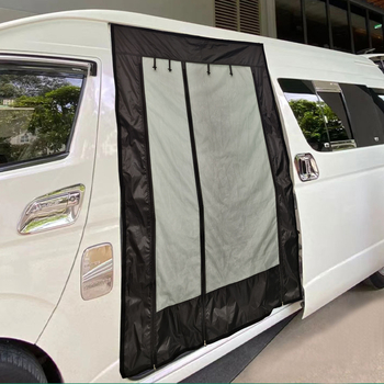 Poliesterinė permatoma ruloninė užuolaida kamperio durims, kvėpuojanti, pilnas dengimas, apsauga nuo uodų