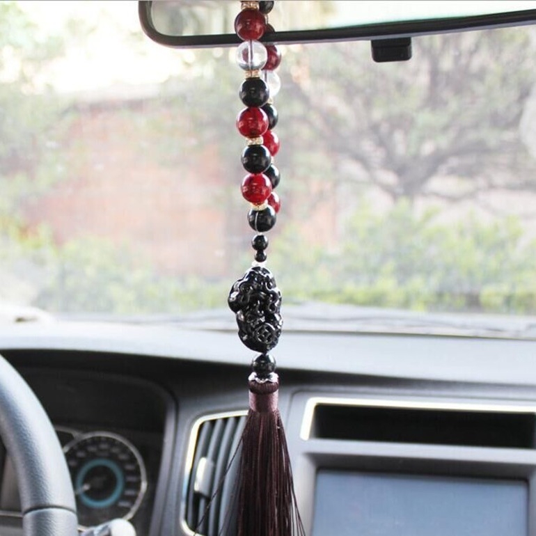 Pixiu auto perle – perle za mjenjač i privjesak za privjesak retrovizor, unutarnja dekoracija u kineskom tradicionalnom stilu, zlatni ton