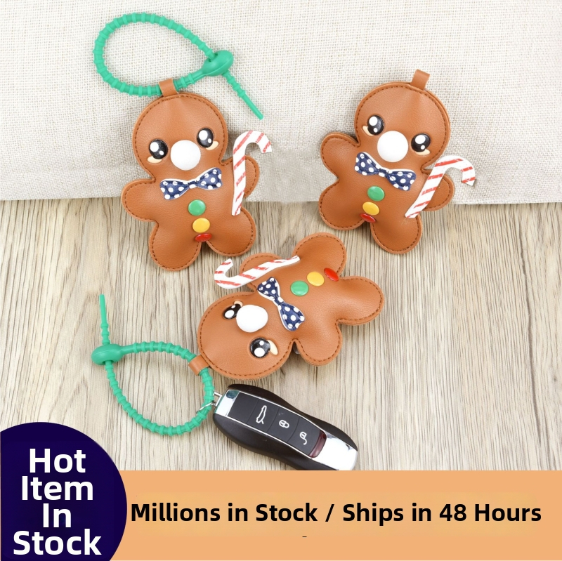 Gingerbread Man PU ādas kulons somai automašīnai pakarināšanai, anime raksts, ultra viegls aksesuārs somai, rudens 2025