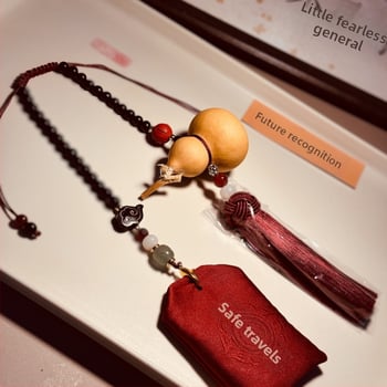 Drevený automobilový ozdobný amulet, čínske tradičné prevedenie, ručne tkaný visací prívesok na vnútornú dekoráciu