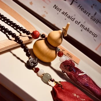 Drevený automobilový ozdobný amulet, čínske tradičné prevedenie, ručne tkaný visací prívesok na vnútornú dekoráciu