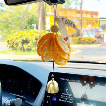 Automobilio galinio vaizdo veidrodžio pakabukas, medvilnės siūlai, paprastas stilius, vidinė dekoracija