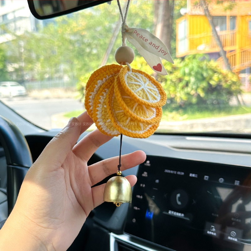 Automobilio galinio vaizdo veidrodžio pakabukas, medvilnės siūlai, paprastas stilius, vidinė dekoracija