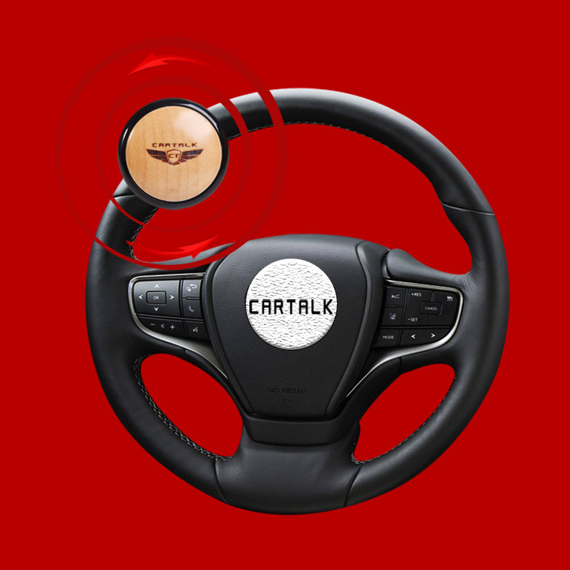 CARTALK Valódi Fa Törő Vezérlő Kormánytámogató Golyó – univerzális erőfeszítés-megtakarító eszköz; anyag: tömörfa, cinkötvözet; kompatibilis minden autóval; logó nyomtatva: OK