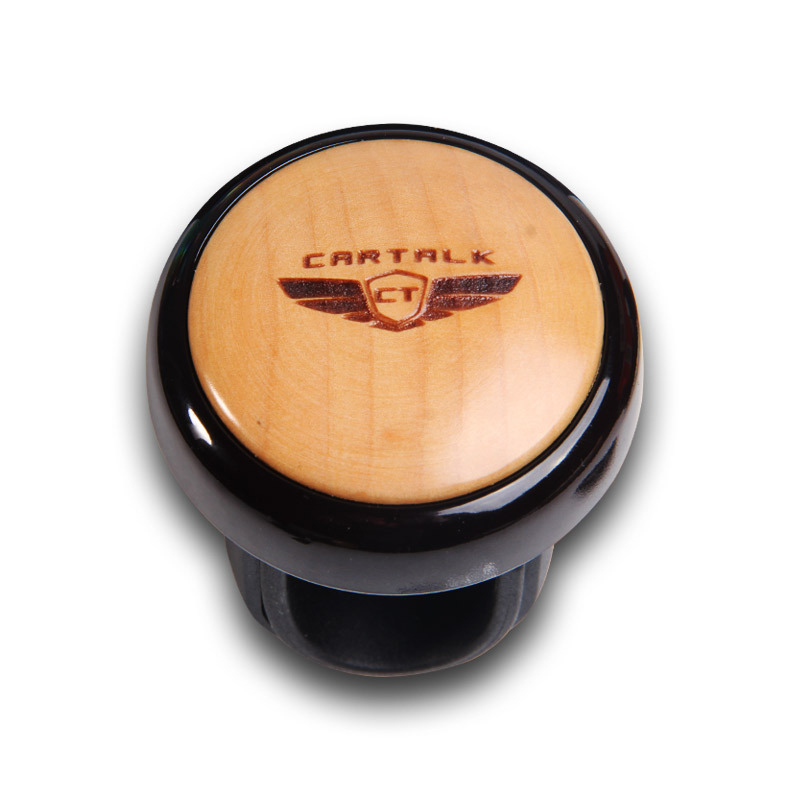 CARTALK Valódi Fa Törő Vezérlő Kormánytámogató Golyó – univerzális erőfeszítés-megtakarító eszköz; anyag: tömörfa, cinkötvözet; kompatibilis minden autóval; logó nyomtatva: OK