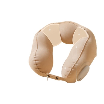 U-alakú, felfújható utazó nyakpárna, levegővel töltve, PVC anyagú, könnyű, felnőtteknek, modern minimális stílus