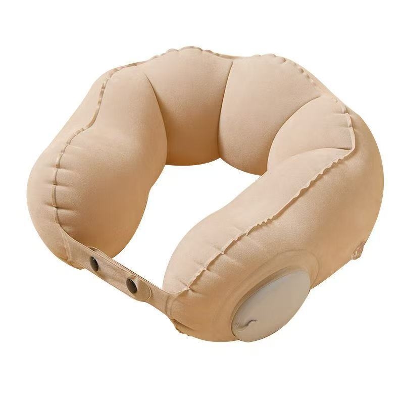 U-alakú, felfújható utazó nyakpárna, levegővel töltve, PVC anyagú, könnyű, felnőtteknek, modern minimális stílus