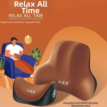 Effie Bear Autófejtámla és lumbális párna készlet memóriahab töltettel, műplüss huzattal, egyszínű, egész éves használatra