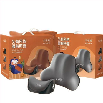 Effie Bear Autófejtámla és lumbális párna készlet memóriahab töltettel, műplüss huzattal, egyszínű, egész éves használatra