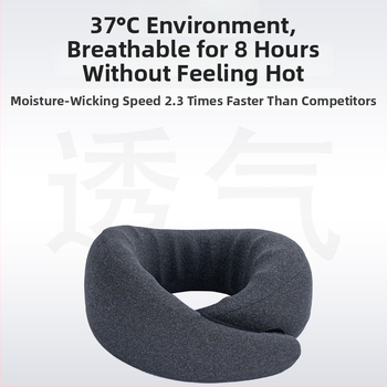 Kelioninis pagalvėlis iš atminties putų, U formos kaklo pagalvė, pieno veliūro užvalkalas, modernus minimalistinis stilius