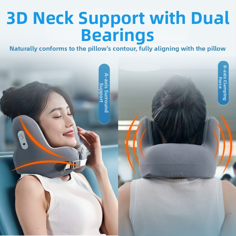Sion U formos kaklo pagalvė su įmontuotomis Bluetooth muzikos ausinėmis – biuras ir kelionės, triukšmo mažinimas, suaugusiems; užpildas: atminties putos; užvalkalas: atminties putos