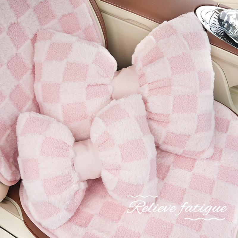 Autóhoz fej- és deréktámasz – külső: természetes rost, mind a négy évszakban használható, minimalist stílus, univerzális autó kompatIBILitás