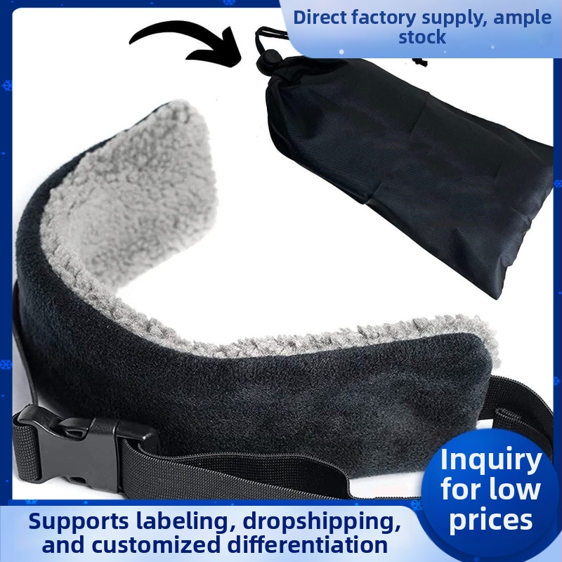 Utazási fej-támasztó öv, poliészter külső, minimalist stílus, egyszínű minta, univerzális illeszkedés