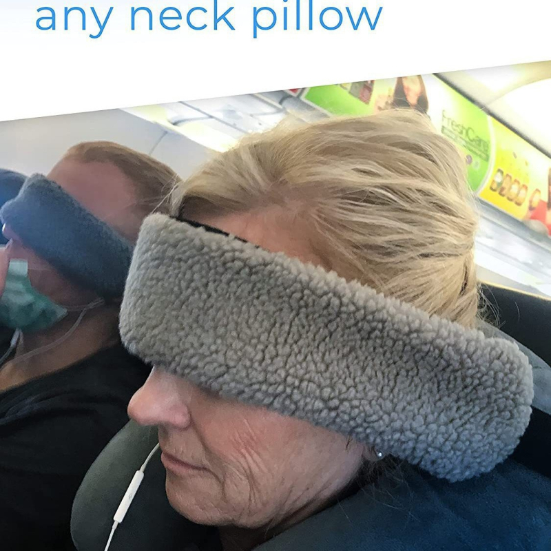 Utazási fej-támasztó öv, poliészter külső, minimalist stílus, egyszínű minta, univerzális illeszkedés