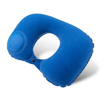 Pripučiama U formos kelioninis kaklo pagalvis su flokingo danga, oro užpildymas, universalus suderinamumas, svoris iki 0,5 kg