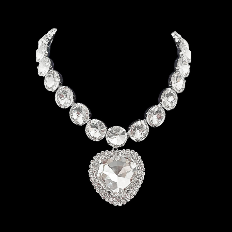 Set nakita: ogrlica i naušnice - rhinestones, elektroplating, klavikularni lanac, stil Exaggerated Love, šifra M90, ljeto 2025