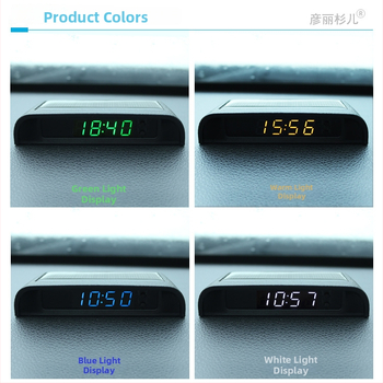 Saules enerģijas auto pulkstenis ar digitālo temperatūras un mitruma mērītāju, universāla stiprināšana, bez vadiem