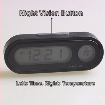 Automobiļa digitālais temperatūras un mitruma mērītājs ar uzsūkšanas stiprinājumu, caurspīdīgs LCD displejs, plastmasas korpuss, zīmols Town Head