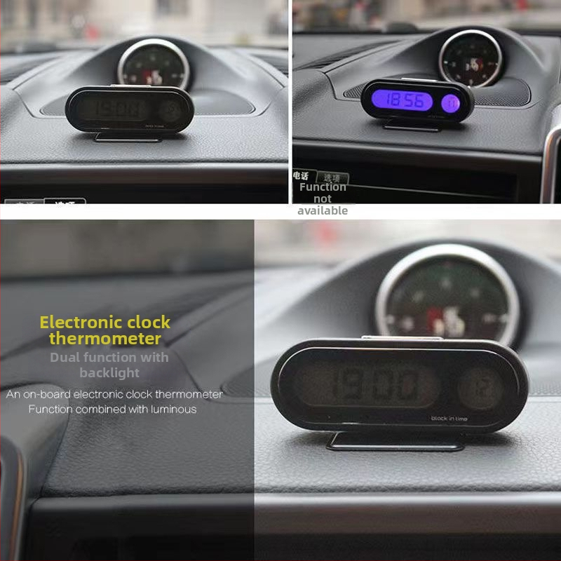 Automobiļa digitālais temperatūras un mitruma mērītājs ar uzsūkšanas stiprinājumu, caurspīdīgs LCD displejs, plastmasas korpuss, zīmols Town Head