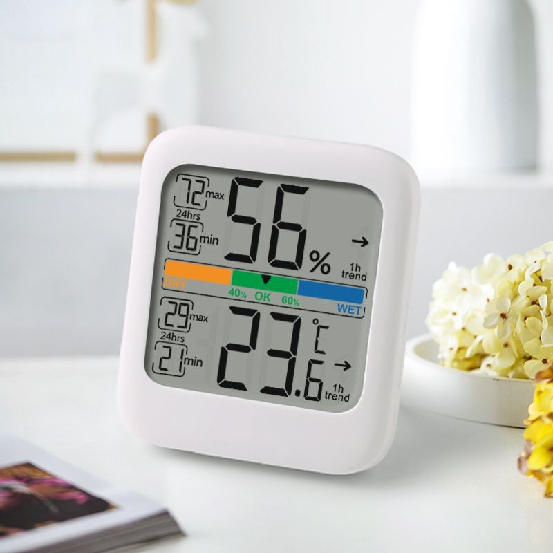 Beltéri higrométer és hőmérő otthonra és az autóba, száraz/nedves mérés, magas pontosságú hőmérséklet- és páratartalom-mérő