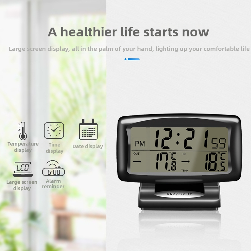 Shunwei SH-350 automobiļu digitālais higrometrs ar regulējamu leņķa pulksteni