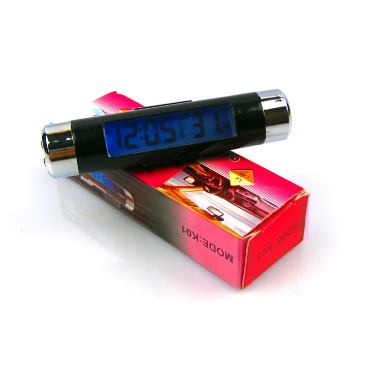 Auto pulkstenis ar elektronisko higrometru, laika un temperatūras displejs, plastmasas korpuss, regulējams leņķis, klips ventilācijas atverei