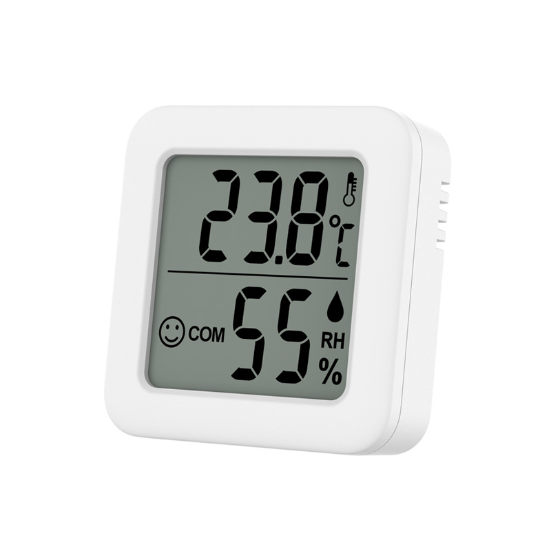 Mini mjerni uređaj temperature i vlage s osmijehom — zidna montaža, nadzor kućne okoline