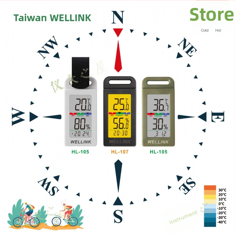 Aim Pārnēsājamais āra un iekšējās telpās termometrs ar mitruma mērītāju un kompakto pulksteni | Zīmols: Aim; Tips: Citi termometri; Temperatūras izšķirtspēja: Citi