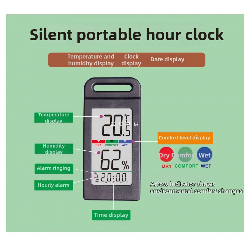 Aim Pārnēsājamais āra un iekšējās telpās termometrs ar mitruma mērītāju un kompakto pulksteni | Zīmols: Aim; Tips: Citi termometri; Temperatūras izšķirtspēja: Citi
