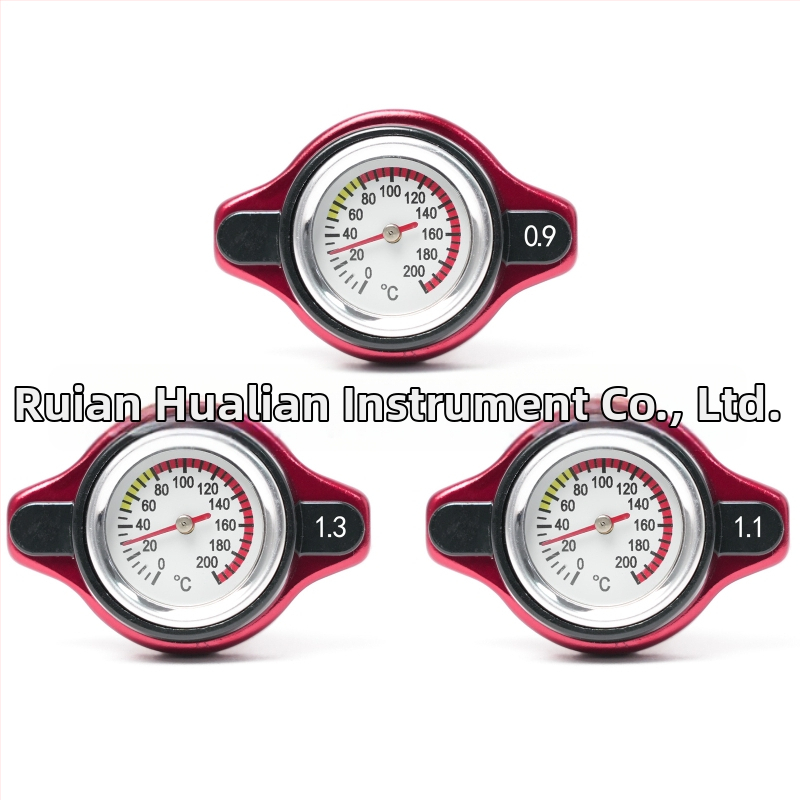 Universali aušintuvo skysčio bakelio dangtelis su temperatūros matuokliu ir slėgiu 0.9/1.1/1.3 BAR automobiliams