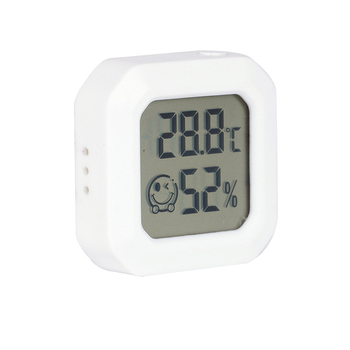 Μίνι τοίχου υγρα-θερμόμετρο με οθόνη ξηρού/υγρού, χαμογελαστό πρόσωπο, μπαταρία, αυτοκόλλητη ταινία διπλής όψεως για τοποθέτηση στο αυτοκίνητο, 0.1°C ανάλυση, ±1°C θερμοκρασία, ±5% RH υγρασία, Xinyang