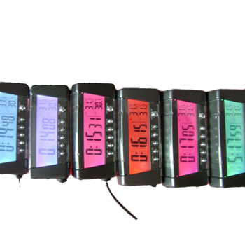 Transportlīdzekļa digitālais pulkstenis ar dubultu temperatūras sensoru un aizmugures apgaismojumu (ABS; universāls tips; digitālais temperatūras un mitrums mērītājs; zīmols BECAR; izcelsme Shunde)