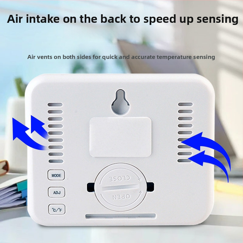 Εσωτερικό θερμόμετρο-υγρακόμετρο για οικιακή χρήση, κομψός σχεδιασμός, ένδειξη θερμοκρασίας δωματίου, υψηλή ακρίβεια, προβολή φάσεων σελήνης