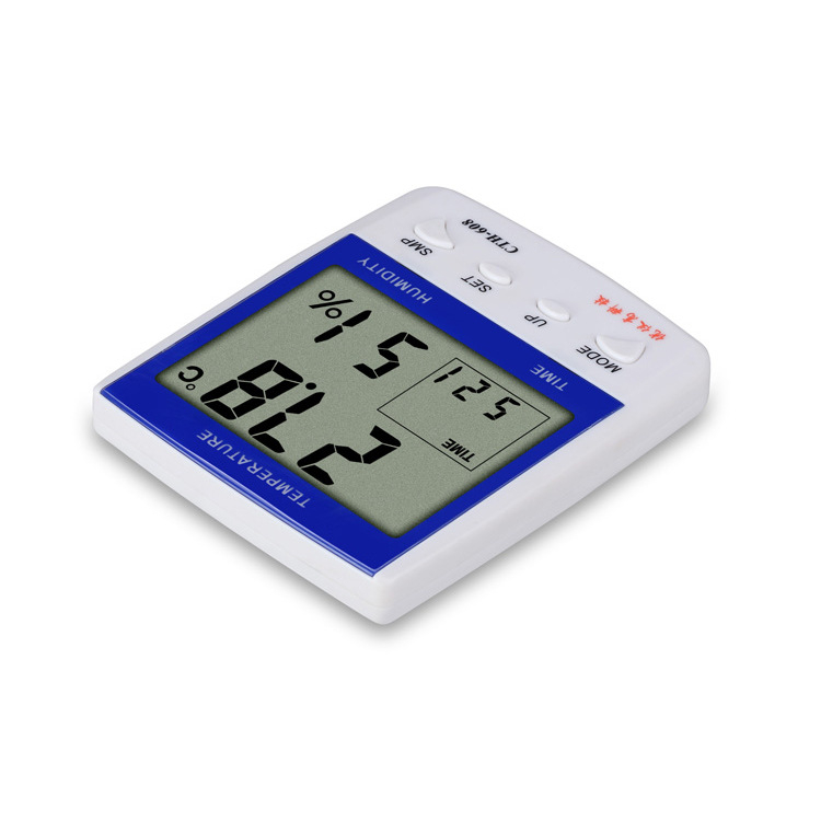 Youyigao CTH608 εσωτερικό υγρασιομετρητής με μεγάλη οθόνη και ηλεκτρονικό ξυπνητήρα – υψηλή ακρίβεια μέτρησης θερμοκρασίας και υγρασίας, ανάλυση 0.1°C, εύρος θερμοκρασίας 0–60°C, θερμοκρασία ±1°C, υγρασία ±1% RH, τροφοδοσία με μπαταρία 1.5V