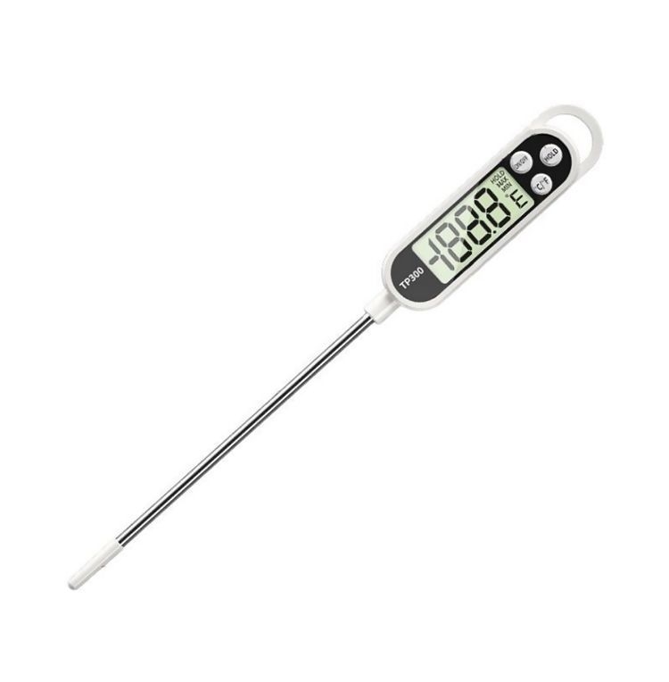 TP300 digitalni termometar i mjerač vlage sa sondom od 304 nehrđajućeg čelika, za temperaturu vode, ulja i mlijeka, napajanje AG-13