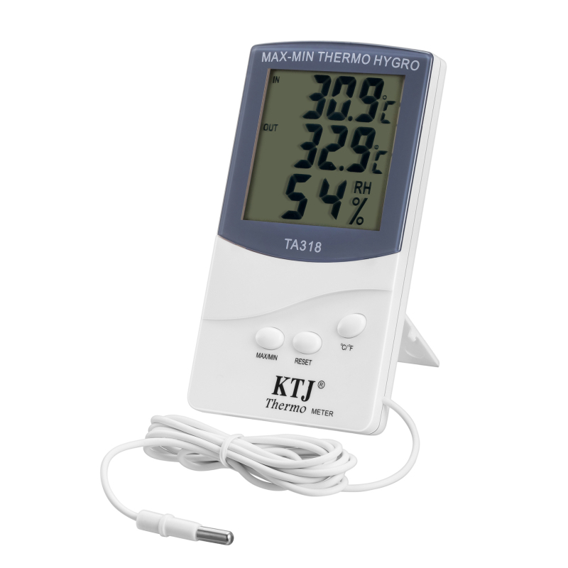 TA318 Digitális beltéri–kültéri hőmérő-higrométer – Nagy kijelző, hőmérséklet és páratartalom mérése