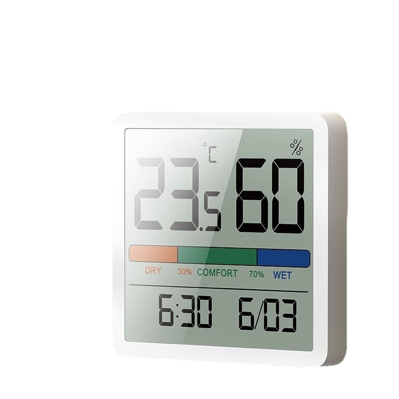 Pinsheng magnetski digitalni mjerač temperature i vlage s LED zaslonom – unutarnja upotreba, dječja soba, temperatura i vlažnost, vrijeme i datum